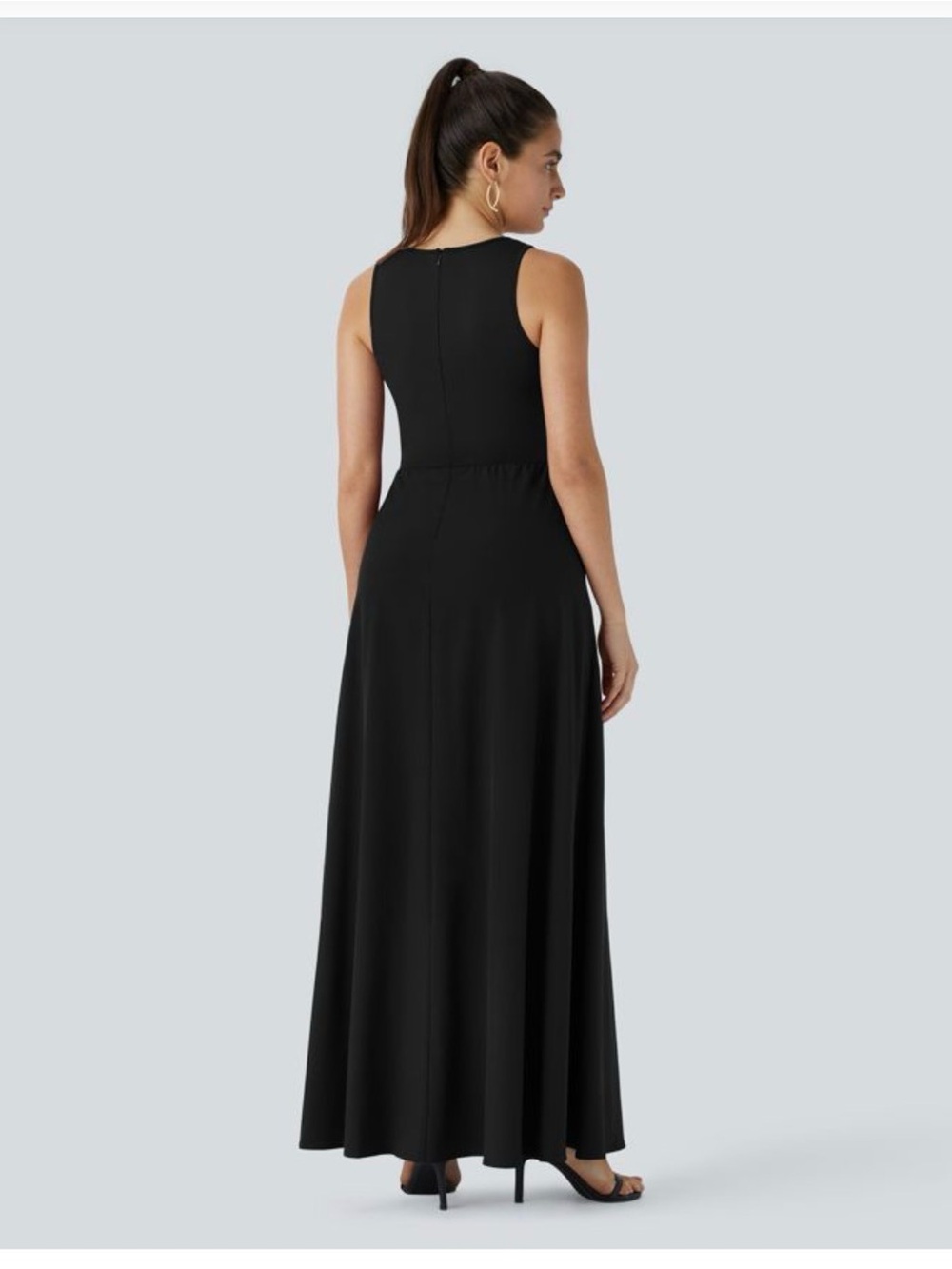 HALARA Black Breezeful Zipper Sleeveless Pocket Contrast Quick Dry Jumpsuit XL - Picture 3 of 14